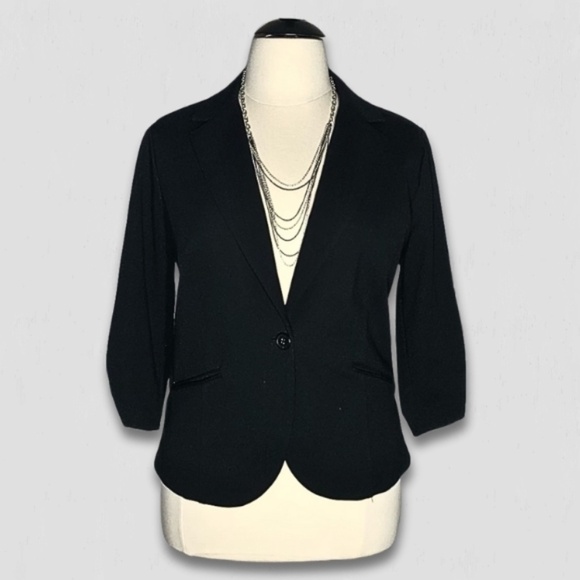 Torrid Black Blazer Career 3/4 Sleeves Pockets Stretch 2X - Picture 2 of 11